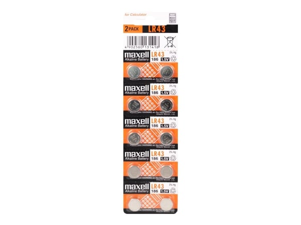 Maxell batteri LR43 10 szt.