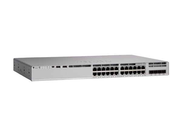 Cisco Catalyst 9200L - Network Essentials - switch - L3 - 24 x 10/100/1000 (PoE+) + 4 x 10 Gigabit SFP+ (opplenke) - rackmonterbar - PoE+ (740 W)