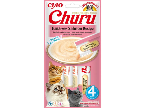 INABA Churu Tuna med laks - Kattegodbidder - 4x14 g