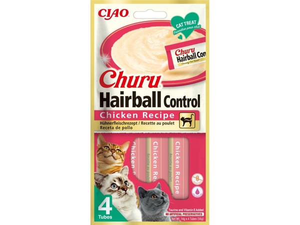 Churu Cat Hairball Control Chicken 4x14g