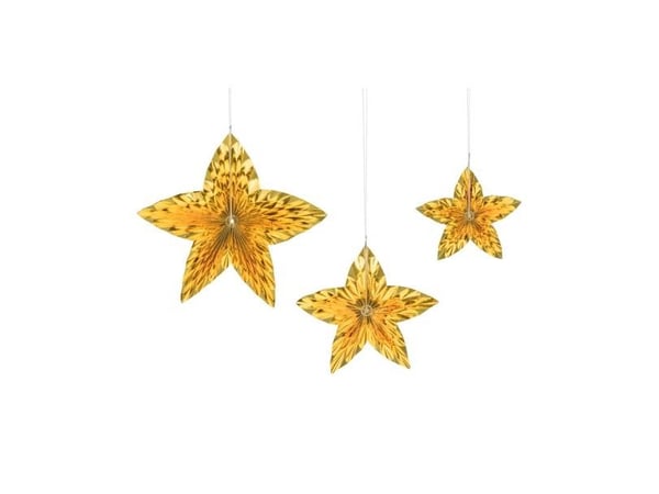 PartyDeco dekorationsrosetter stjärnor, guld one size