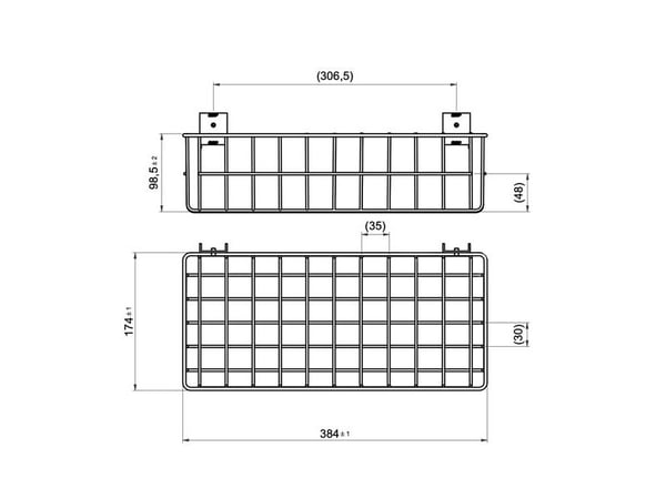 Trådkurv 385x180x100 1-pk Ral 9006
