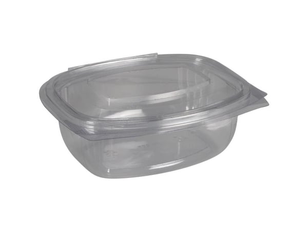 Salatbæger, ABENA Cater-Line, 15,5x13x5,5cm, 500 ml, klar, PET/RPET, 80 % RPET + 20 % PET, med hæ... - (6 stk.)