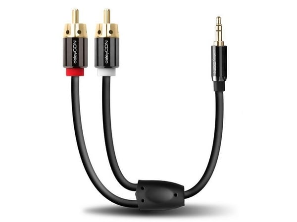 deleyCON 5m 3.5mm - 2 x RCA m/m, 3.5mm, Hankjønn, 2 x RCA, Hankjønn, 5 m, Sort