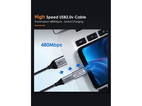 Cabletime CP78G, MicroUSB Type-B, USB Type-C, Grå