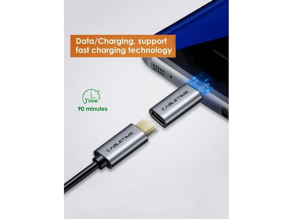Cabletime CP78G, MicroUSB Type-B, USB Type-C, Grå