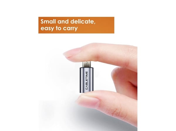 Cabletime CP78G, MicroUSB Type-B, USB Type-C, Grå