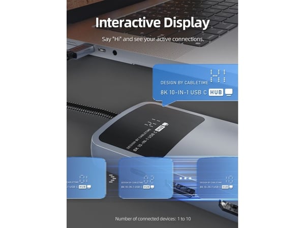 Cabletime CB80G, USB Type-C, MicroSD (TransFlash), SD, 10000 Mbit/s, 60 Hz, 7860 x 4320, 4320p