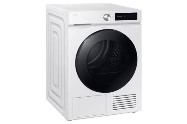 Samsung DV90DB7845GW, Frittstående, Frontmatet, Varme pumpe, Hvit, Rotasjon, Berøringskontroll, Venstre