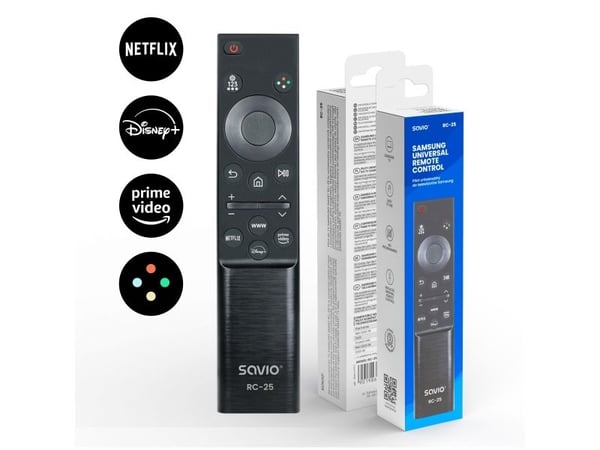 Savio rc-25, TV, IR trådlös, Tryckknappar, Svart