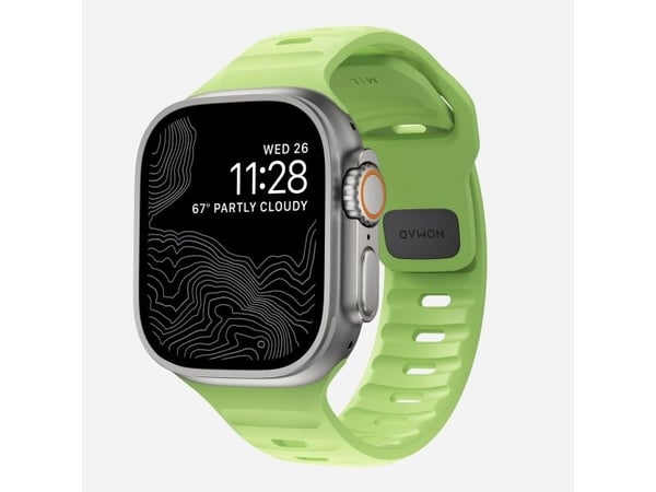 Nomad Sport Band, Yhtye, Älykello, Vaaleanvihreä, Apple, Ultra / 46mm, Kumi