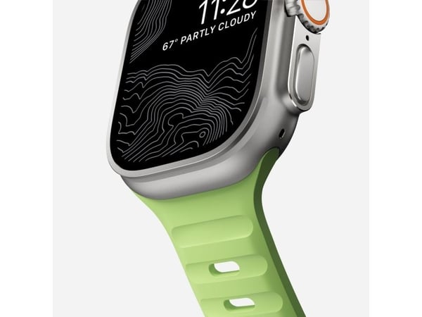 Nomad Sport Band, Band, Smartklokke, Lysegrønn, Apple, Ultra / 46mm, Gummi