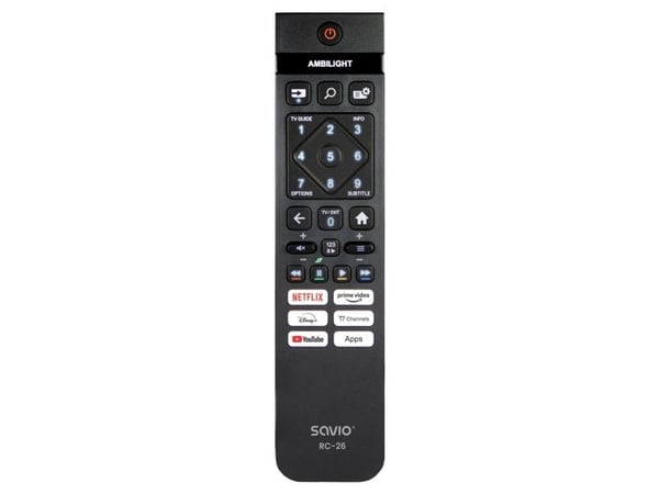Savio RC-26, TV, IR Kabelfri, Trykknapper, Svart