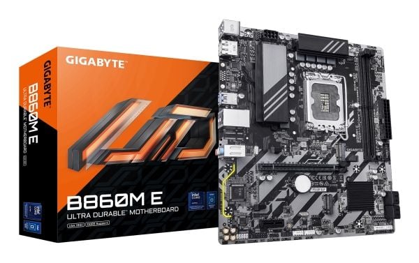 GIGABYTE B860M E, Intel, LGA 1851 (Socket V1), Intel Core Ultra (Series 2), LGA 1851, DDR5-SDRAM, 128 GB