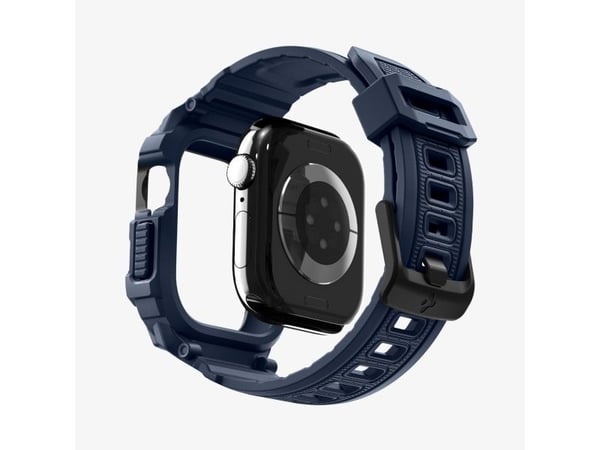 Spigen Rugged Armor Pro 2, Etui + bånd, Smartklokke, Marineblå, Apple, Apple Watch 10/11 (42mm), Termoplastisk polyuretan (TPU)