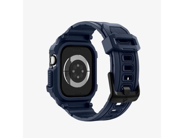 Spigen Rugged Armor Pro 2, Etui + bånd, Smartklokke, Marineblå, Apple, Apple Watch 10/11 (42mm), Termoplastisk polyuretan (TPU)