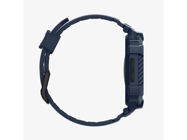 Spigen Rugged Armor Pro 2, Etui + bånd, Smartklokke, Marineblå, Apple, Apple Watch 10/11 (42mm), Termoplastisk polyuretan (TPU)