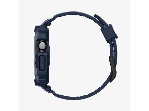 Spigen Rugged Armor Pro 2, Etui + bånd, Smartklokke, Marineblå, Apple, Apple Watch 10/11 (42mm), Termoplastisk polyuretan (TPU)