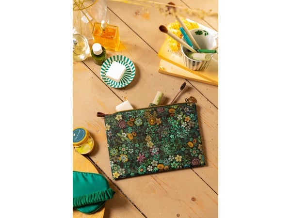 PIP Studio Charly Cosmetic Flat Pouch Medium Tutti i Fiori Green 24x15.5x1cm
