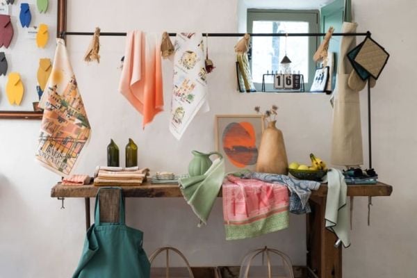 VIVARAISE TIE&DYE KITCHNTOWL Peach 50X70