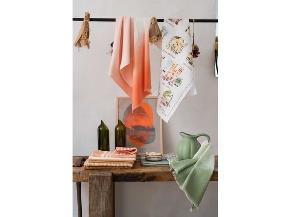 VIVARAISE TIE&DYE KITCHNTOWL Peach 50X70