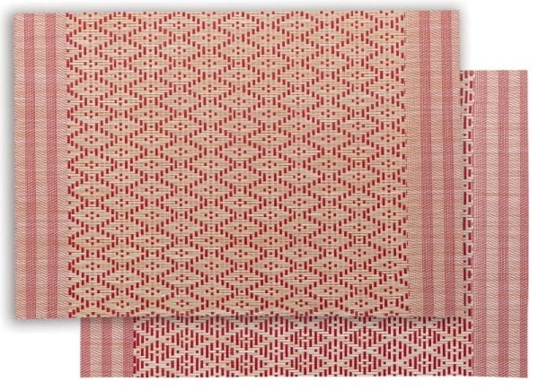 VIVARAISE KADRA PLACEMT Nat/Red 33X45