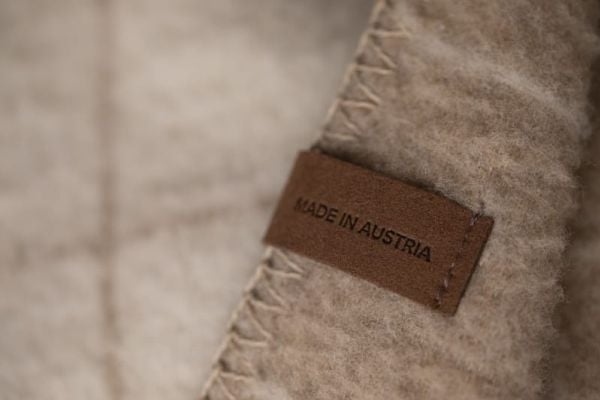 Fussenegger MERANO wool-blend throw "checkered" Ecru 160x200 cm