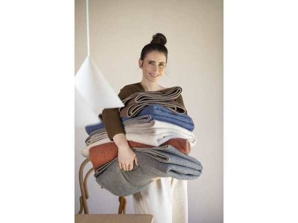 Fussenegger MERANO wool-blend throw "Blue 160x200 cm