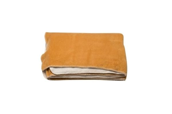 Fussenegger SAVONA fuzzy throw/doubleface gold/ecru 200 x150 cm