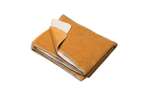 Fussenegger SAVONA fuzzy throw/doubleface gold/ecru 200 x150 cm
