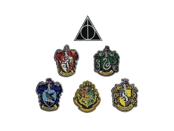 Harry Potter broderet emblemer, 6 stk Harry Potter broderet emblemer, 6 stk