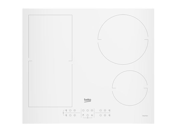 Beko HII64200FMTW, Hvit, Innebygget, 60 cm, Sonebasert induksjon, Glass, 4 zone(s)