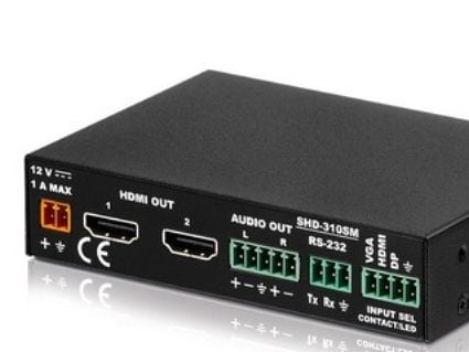 PureLink SHD-310SM, HDMI/VGA/DisplayPort, stål, svart, 1080p, 720p, 6,7 Gbit/sek, status
