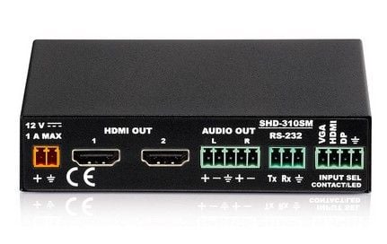 PureLink SHD-310SM, HDMI/VGA/DisplayPort, stål, svart, 1080p, 720p, 6,7 Gbit/sek, status