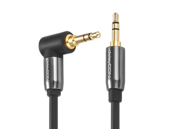 deleyCON MK208, 3.5mm, Hankjønn, 3.5mm, Hankjønn, 1 m, Sort