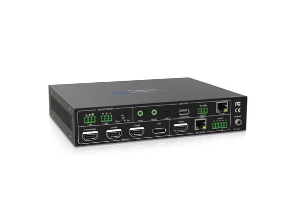 PureTools PT-PMS-42, Matrisevelger for mediapresentasjon, 18 Gbit/s, 3840 x 2160 piksler, Sort, Metall, Knapper, Rotasjon