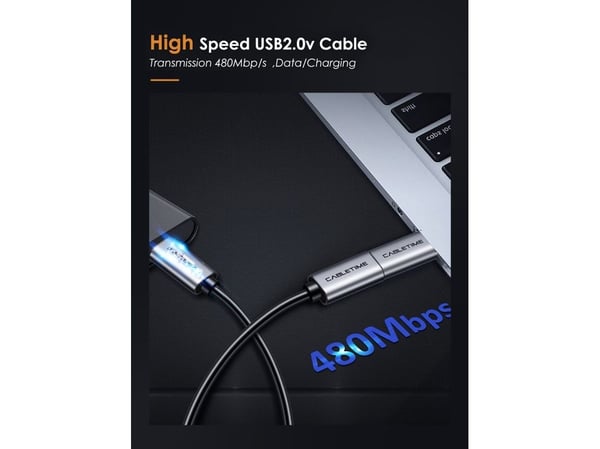 Cabletime CP75G, USB typ C, MicroUSB typ B, grå