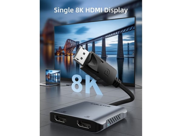 Cabletime CB74G, DisplayPort, 2 x HDMI, urosliitin, naarasliitin, Suora, Suora, Suora