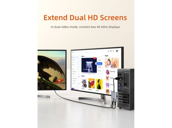 Cabletime CB74G, DisplayPort, 2 x HDMI, urosliitin, naarasliitin, Suora, Suora, Suora