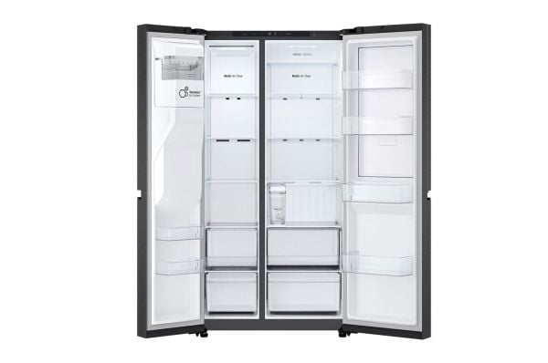 LG GSJC41EPPE, Frittstående, Amerikansk dør, Sort, Metallisk, 2 dører, LED, På innsiden