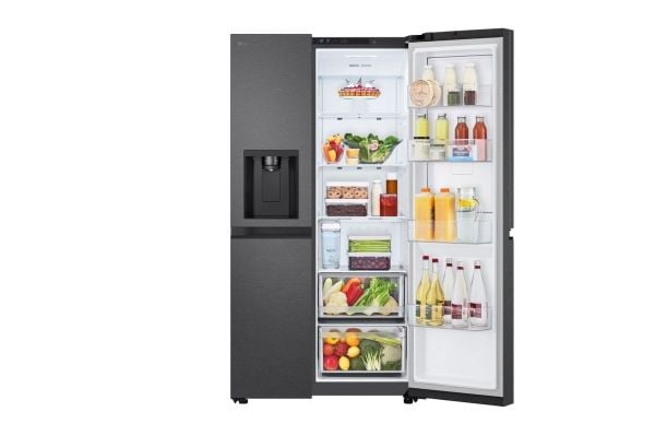 LG GSJC41EPPE, Frittstående, Amerikansk dør, Sort, Metallisk, 2 dører, LED, På innsiden