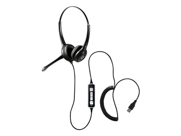 Geemarc CLA3 USB-A hörlurar + mikrofon, kompatibel med hörapparat