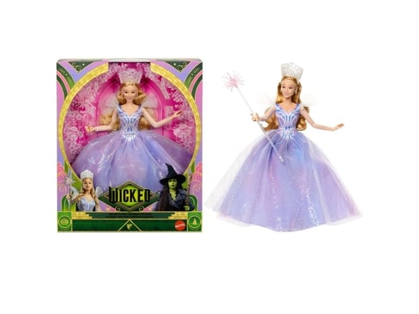 Mattel Universal Pictures'' Wicked: For Good Deluxe Glinda-dukke med klær inspirert av filmen, og 3 tilbehørsdeler, Motedukke, Jente, 6 år, Jente, ...