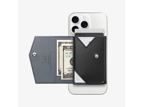 Spigen Valentinus Pro, Kortholder, Svart, PU lær, Apple, 1 stykker