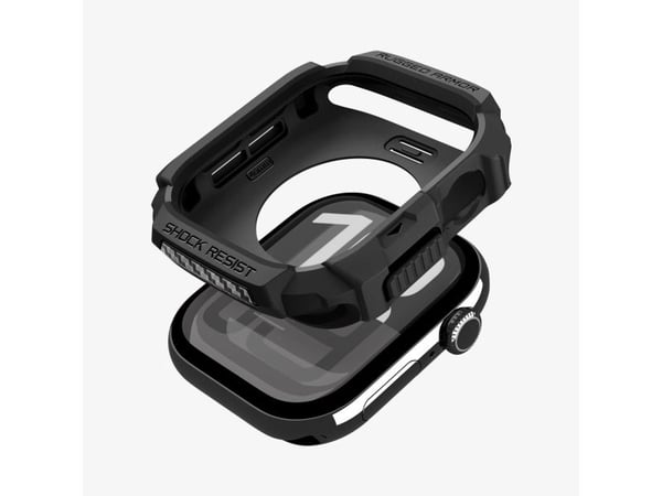 Spigen Rugged Armor 2, Etui, Smartklokke, Svart, Apple, Apple Watch 10/11 (42mm), Termoplastisk polyuretan (TPU)