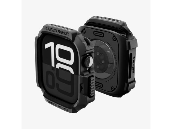 Spigen Rugged Armor 2, Etui, Smartklokke, Svart, Apple, Apple Watch 10/11 (42mm), Termoplastisk polyuretan (TPU)