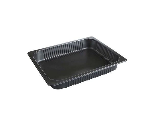 Plastbakke, Færch, P 2325-50T, 1-rums Rektangulær kapacitet 3170ml,268x327x50mm PP, sort, karton a 1