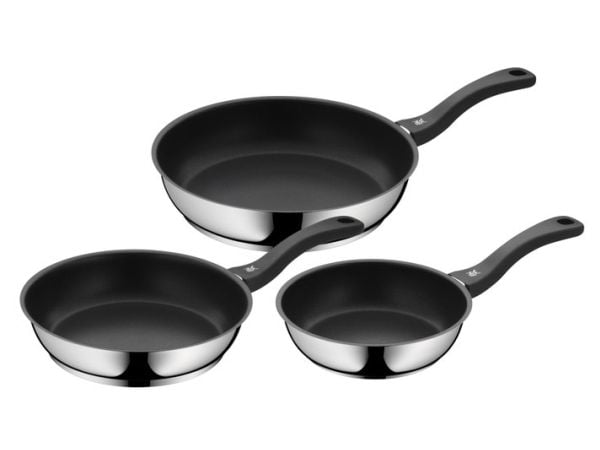 WMF 3201113818, Pyöreä, Yleiskäyttöastia, Musta, Ruostumaton teräs, Keraaminen, Kaasu, Halogeeni, Induktio, 3 kpl, 340 mm