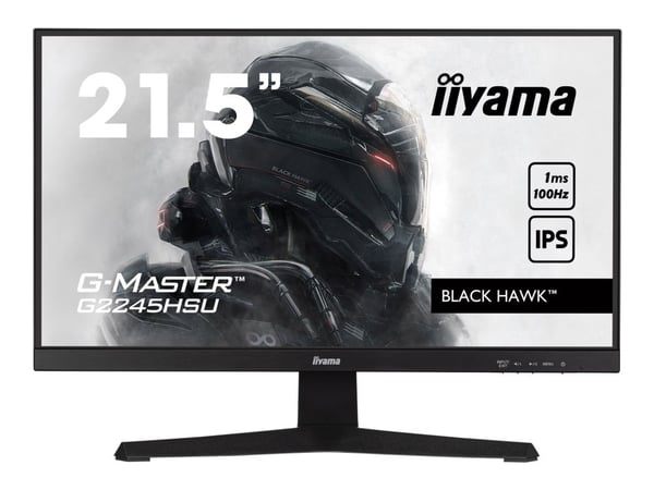 iiyama G-MASTER Black Hawk G2245HSU-B2 - LED-skjerm - 22" (21.5" synlig) - 1920 x 1080 Full HD (1080p) @ 100 Hz - IPS - 300 cd/m² - 1000:1 - 1 ms -...