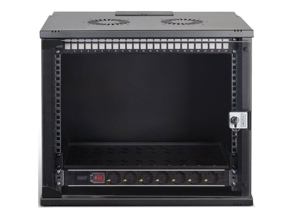 Digitus SOHO PRO Series - Skap - 540x400 mm (WxD) - veggmonterbar - RAL 9005, svart - 9U - 19"